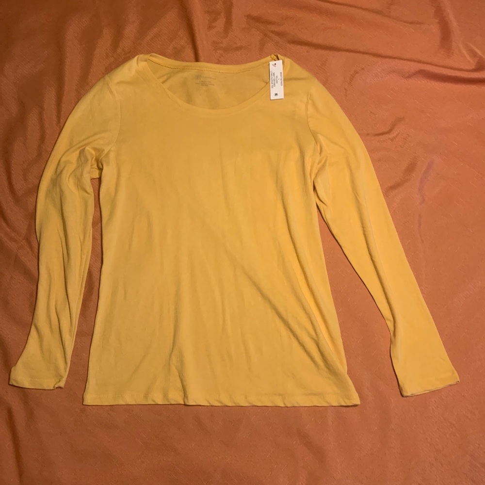 No Boundaries Womens Long Sleeve Tee Size Juniors Large 11-13 Yellow